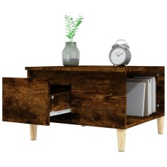 Vidaxl Klubska mizica dimljeni hrast 55x55x36,5 cm inženirski les