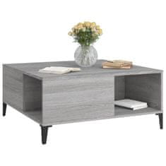 Vidaxl Klubska mizica siva sonoma 80x80x36,5 cm inženirski les