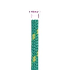 Vidaxl Vrv za čoln zelena 5 mm 250 m polipropilen