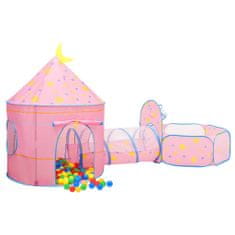Vidaxl Otroški šotor za igranje roza 301x120x128 cm