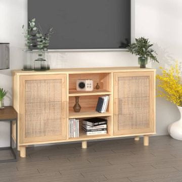 Vidaxl vidaXL Omarica rjava 105x30x60 cm masivni bor in naravni ratan