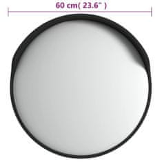 Vidaxl Zunanje konveksno prometno ogledalo črno Ø60 cm polikarbonat