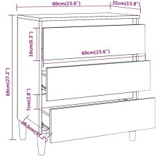 Vidaxl Komoda dimljeni hrast 60x35x69 cm konstruiran les