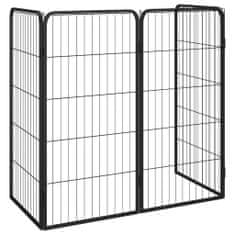 Vidaxl Pasja ograda 4 paneli črna 50x100 cm jeklo s prašnim premazom