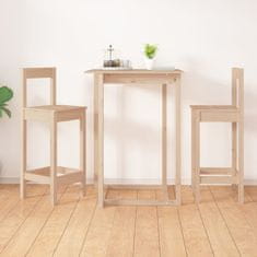 Vidaxl Barski stol 2 kosa 40x41,5x112 cm trdna borovina