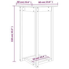 Vidaxl Barska miza črna 60x60x110 cm trdna borovina