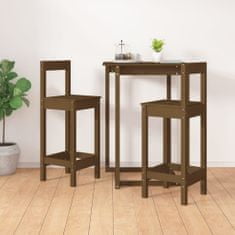 Vidaxl Barski stol 2 kosa medeno rjav 40x41,5x112 cm trdna borovina