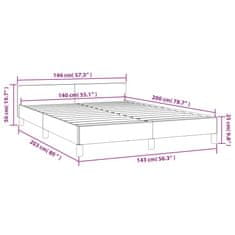 Vidaxl Posteljni okvir z vzglavjem brez vzmetnice siv 140x200 cm