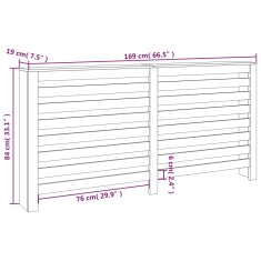 Vidaxl Pokrov za radiator črna 169x19x84 cm trdna borovina