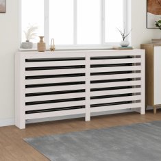 Vidaxl Pokrov za radiator bela 169x19x84 cm trdna borovina