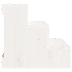 Vidaxl Stopnice za hišne ljubljenčke bele 40x37,5x35 cm trdna borovina
