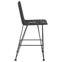 Vidaxl Barski stolček 2 kosa črn 45x56x103,5 cm PE ratan in jeklo