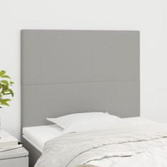 Vidaxl Posteljno vzglavje 2 kosa svetlo sivo 80x5x78/88 cm blago