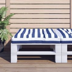 Vidaxl Blazina za palete modro bele črte 70x70x12 cm blago