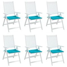 Vidaxl Blazine za vrtne stole 6 kosov turkizne 50x50x4 cm tkanina