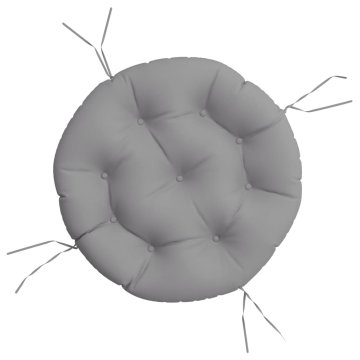 Vidaxl Okrogla blazina siva Ø 60 x 11 cm oxford tkanina