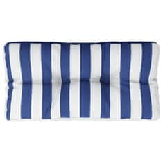Vidaxl Blazina za palete modro bele črte 80x40x12 cm blago