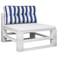 Vidaxl Blazina za palete modro bele črte 70x40x12 cm blago