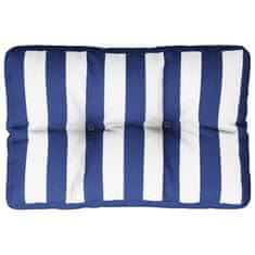 Vidaxl Blazina za palete modro bele črte 50x40x12 cm blago