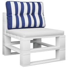 Vidaxl Blazina za palete modro bele črte 50x40x12 cm blago