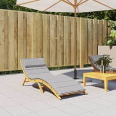 Vidaxl Blazina za ležalnik siva 180x60x3 cm oxford tkanina