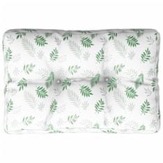 Vidaxl Blazina za palete vzorec listja 50x40x12 cm blago