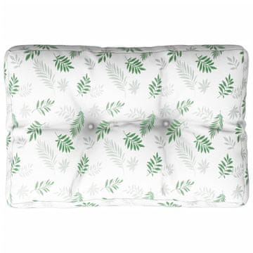 Vidaxl Blazina za palete vzorec listja 50x40x12 cm blago