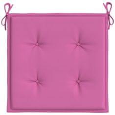 Vidaxl Blazine za vrtne stole 6 kosov roza 50x50x4 cm tkanina