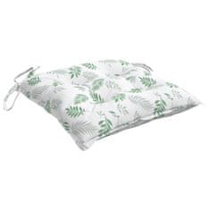 Vidaxl Blazina za stol 2 kosa vzorec z listi 50x50x7 cm blago
