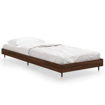 Vidaxl Posteljni okvir brez vzmetnice hrast 75x190 cm inženirski les