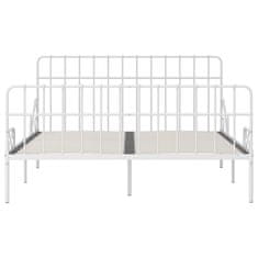 Vidaxl Posteljni okvir z letvenim dnom bel kovinski 200x200 cm