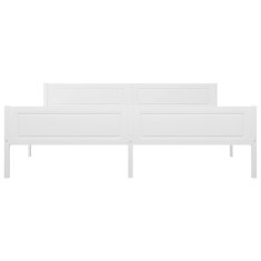 Vidaxl Posteljni okvir trdna borovina bel 180x200 cm