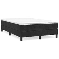 Greatstore Box spring postelja z vzmetnico črna 120x190 cm žamet