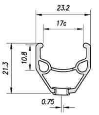 Mach1 platišče 24&quot; MX Junior V-brake 36 lukenj/črn