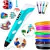 JOJOY® 3D Pero, 3D Pisalo, Ustvarjanje 3D predmetov, 3D Tiskanje z barvinimi filamentami (Rumena, Roza, Modra, Vijolična) | ARTPEN
