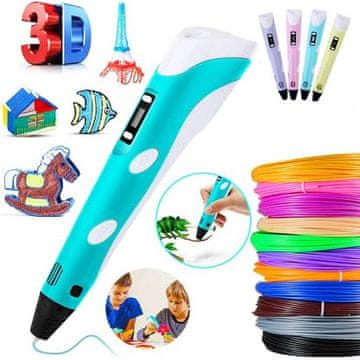 JOJOY® 3D Pero, 3D Pisalo, Ustvarjanje 3D predmetov, 3D Tiskanje z barvinimi filamentami (Rumena, Roza, Modra, Vijolična) | ARTPEN