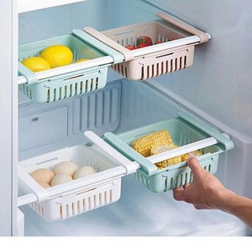 HOME & MARKER® Izvlečna polička za shranjevanje v hladilniku (4 kosi) | FRIGIBOX