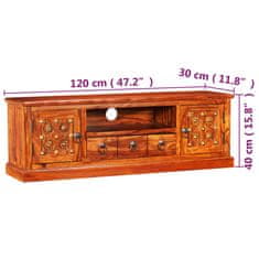 Vidaxl TV stojalo iz trdnega palisandra 120x30x40 cm