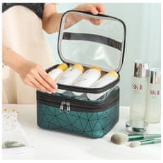 ZLOŽLJIVA KOZMETIČNA TORBICA GEOMETRIJSKO ZELENA 23X15,5X9 CM ORGANIZATOR WOW