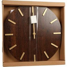 SEGNALE Stenska ura 40 cm temno rjav leseni dekor KO-Y36300180
