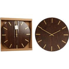 SEGNALE Stenska ura 40 cm temno rjav leseni dekor KO-Y36300180