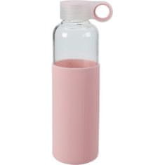 EXCELLENT Steklena steklenica za pijačo s pokrovom 550 ml roza KO-170487100ruzo