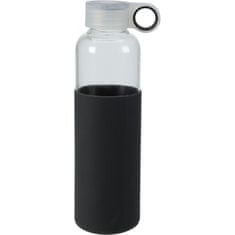 EXCELLENT Steklena steklenica za pijačo s pokrovom 550 ml črna KO-170487100cern