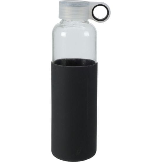 EXCELLENT Steklena steklenica za pijačo s pokrovom 550 ml črna KO-170487100cern