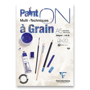 Clairefontaine Paint'ON Grain blazinica - A5, 20 listov, 250 g