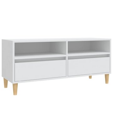 Vidaxl TV omarica bela 100x34,5x44,5 cm inženirski les