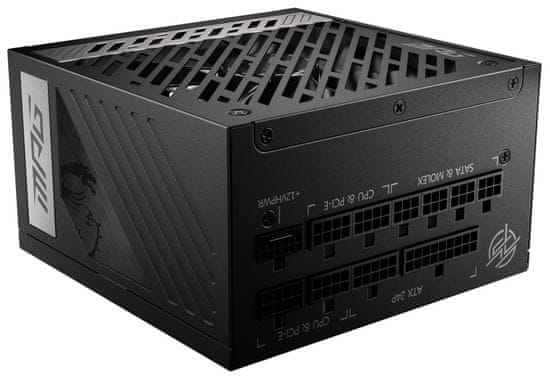MSI napajalnik MPG A1000G PCIE5/ 1000W/ ATX3.1/ akt. PFC/ 10 let garancije/ 135mm ventilator/ popolnoma modularen/ 80PLUS Gold