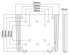 Neomounts FPMA-W25/Wall Mount/10-30"/ fiksni/VESA 100X100/nosilnost 30 kg/ultra slim/srebrna