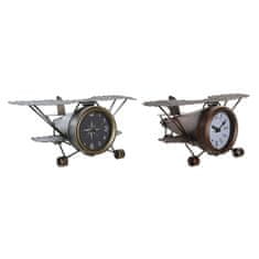 DKD Home Decor Namizna ura DKD Home Decor 35 x 21 x 14 cm Aeroplane Crystal Aluminium Iron (2 enoti)