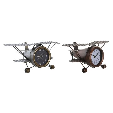 DKD Home Decor Namizna ura DKD Home Decor 35 x 21 x 14 cm Aeroplane Crystal Aluminium Iron (2 enoti)